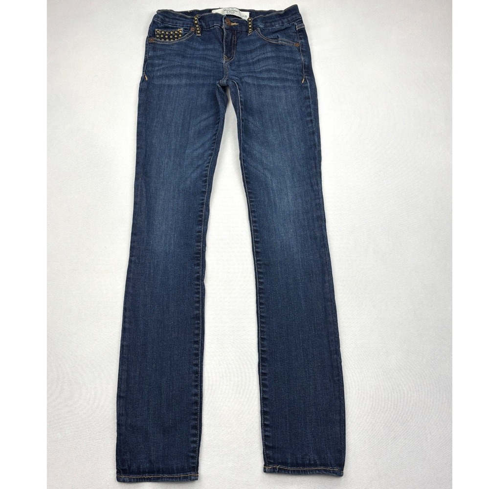 Abercrombie & Fitch Studded Perfect Stretch Dark Wash Slim Jeans Womens 0 W25